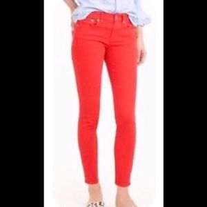 JCREW RED TOOTHPICK ANKLE JEANS